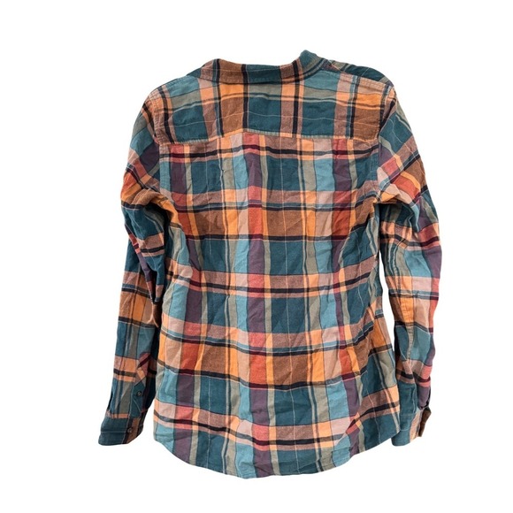 L.L. Bean Signature Plaid Flannel Shirt Womens 10 Multi-Color Excellent Cotton - Picture 7 of 10